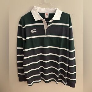 Canterbury of New Zealand — Green and White Striped Men's Rugby Shirt